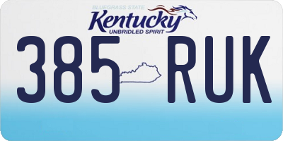 KY license plate 385RUK
