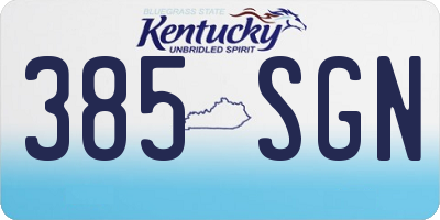 KY license plate 385SGN