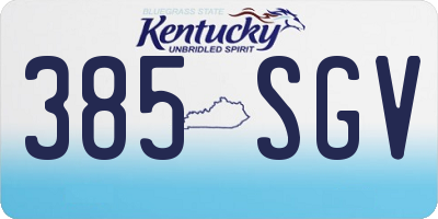 KY license plate 385SGV