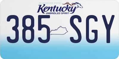 KY license plate 385SGY