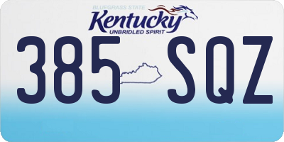 KY license plate 385SQZ