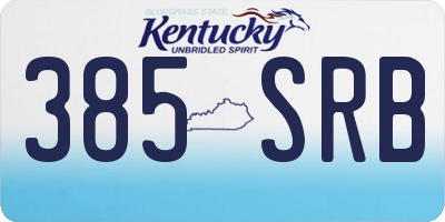 KY license plate 385SRB