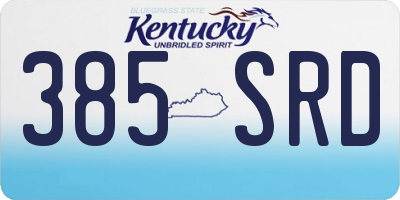 KY license plate 385SRD