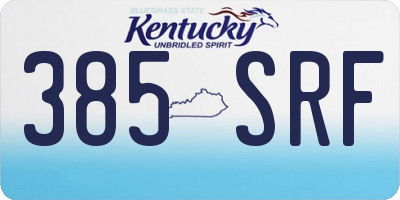 KY license plate 385SRF