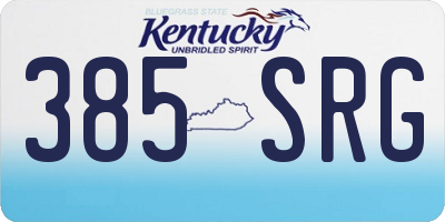 KY license plate 385SRG