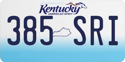 KY license plate 385SRI