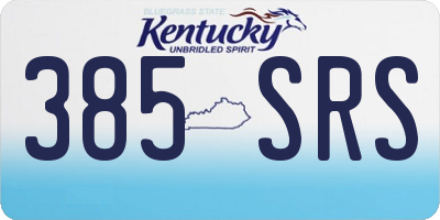 KY license plate 385SRS