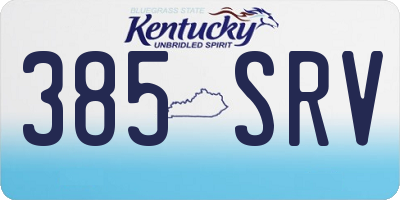 KY license plate 385SRV