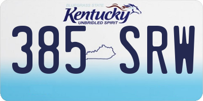 KY license plate 385SRW