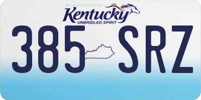 KY license plate 385SRZ