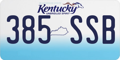 KY license plate 385SSB