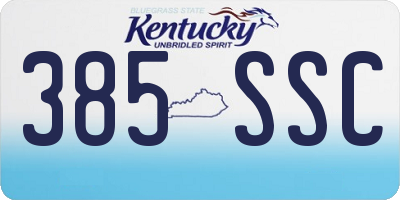 KY license plate 385SSC