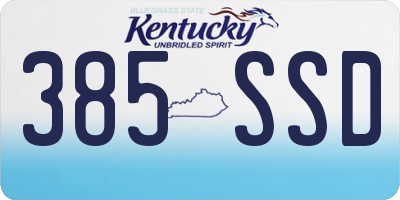 KY license plate 385SSD