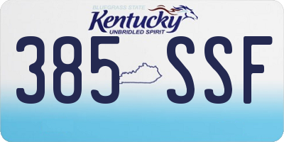 KY license plate 385SSF