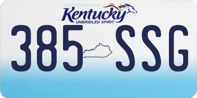 KY license plate 385SSG