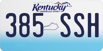 KY license plate 385SSH