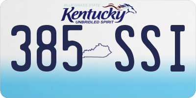 KY license plate 385SSI