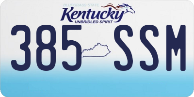 KY license plate 385SSM