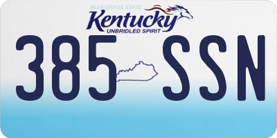 KY license plate 385SSN