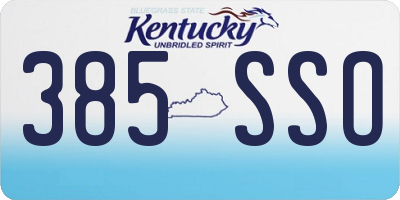 KY license plate 385SSO