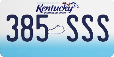 KY license plate 385SSS