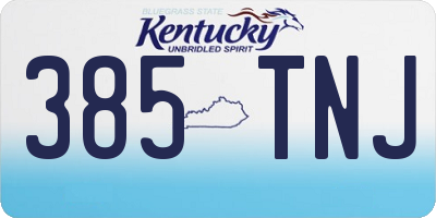 KY license plate 385TNJ