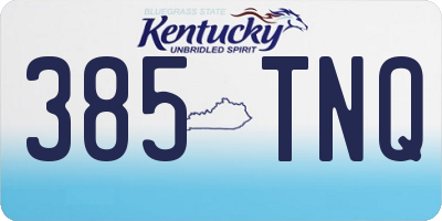 KY license plate 385TNQ