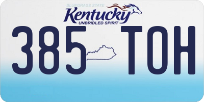 KY license plate 385TOH