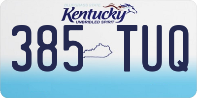 KY license plate 385TUQ