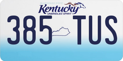 KY license plate 385TUS
