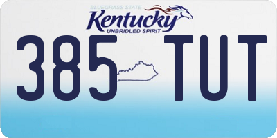 KY license plate 385TUT