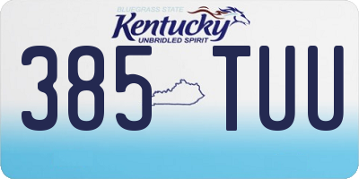 KY license plate 385TUU