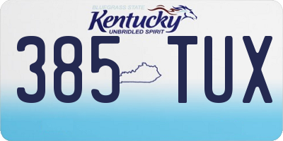 KY license plate 385TUX