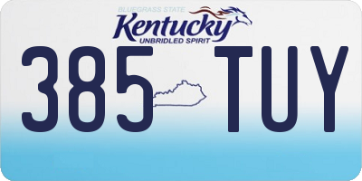 KY license plate 385TUY