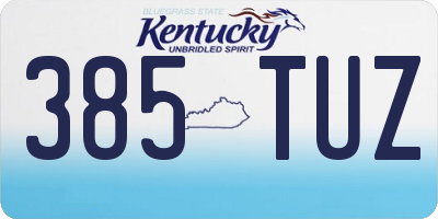 KY license plate 385TUZ