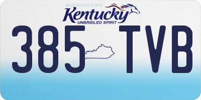KY license plate 385TVB
