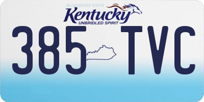 KY license plate 385TVC