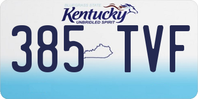 KY license plate 385TVF