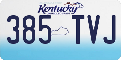 KY license plate 385TVJ