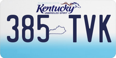 KY license plate 385TVK