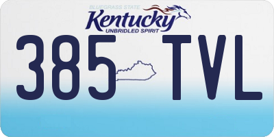 KY license plate 385TVL