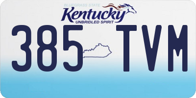 KY license plate 385TVM
