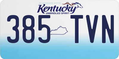 KY license plate 385TVN