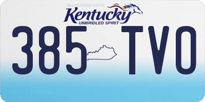KY license plate 385TVO