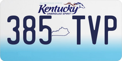 KY license plate 385TVP