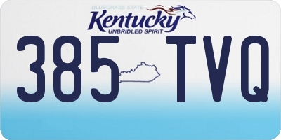 KY license plate 385TVQ