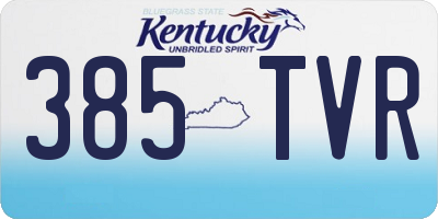 KY license plate 385TVR