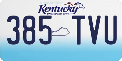 KY license plate 385TVU