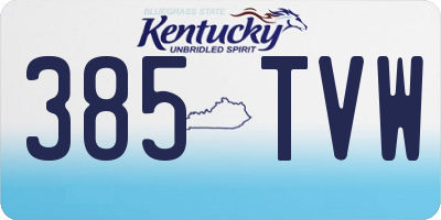 KY license plate 385TVW