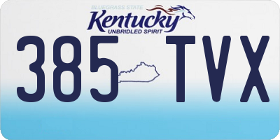 KY license plate 385TVX